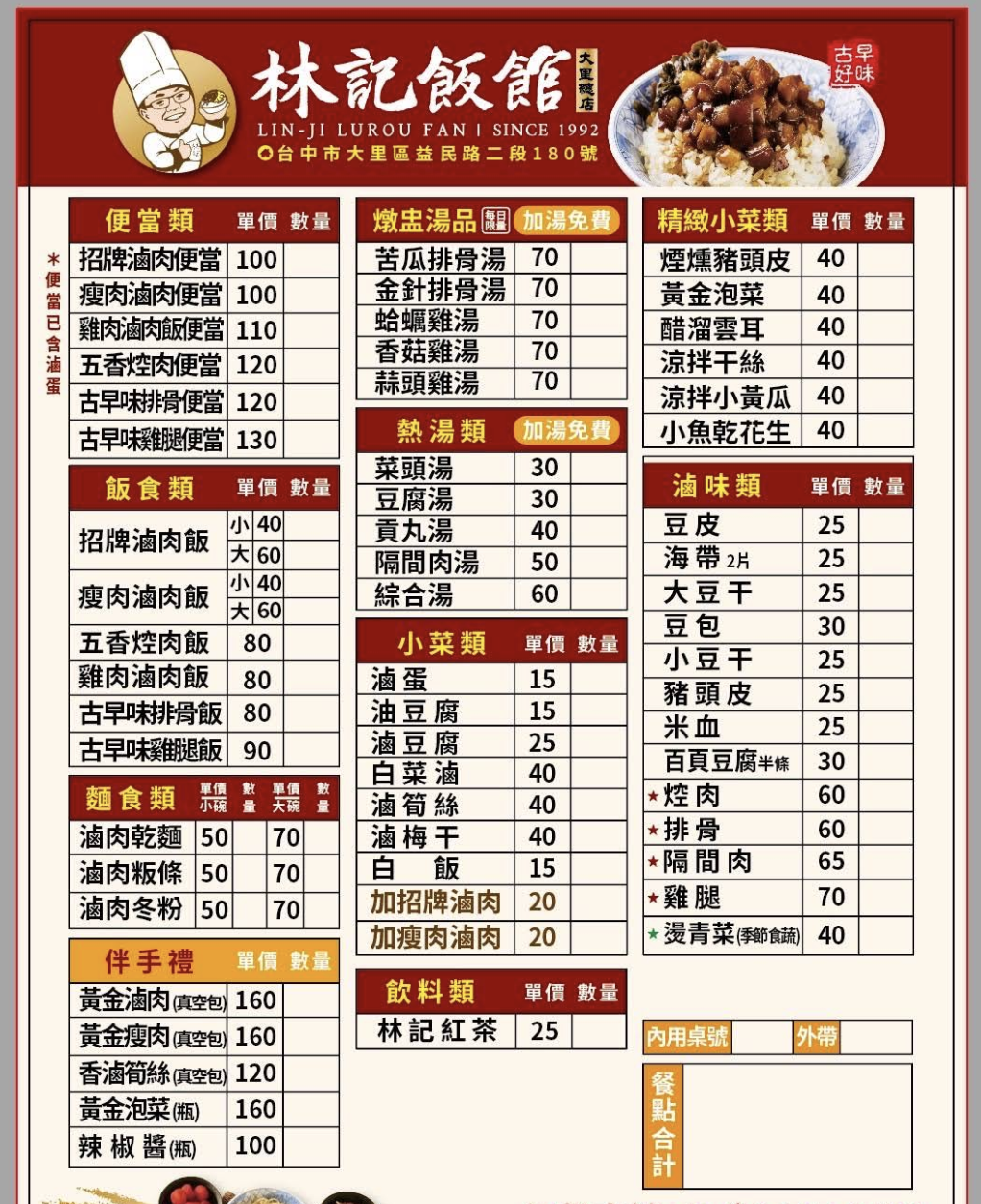 2025.03 林記飯館菜單