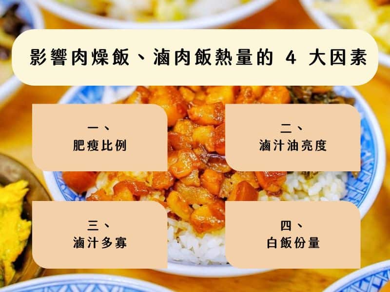 影響肉燥飯滷肉飯熱量的 4 大因素